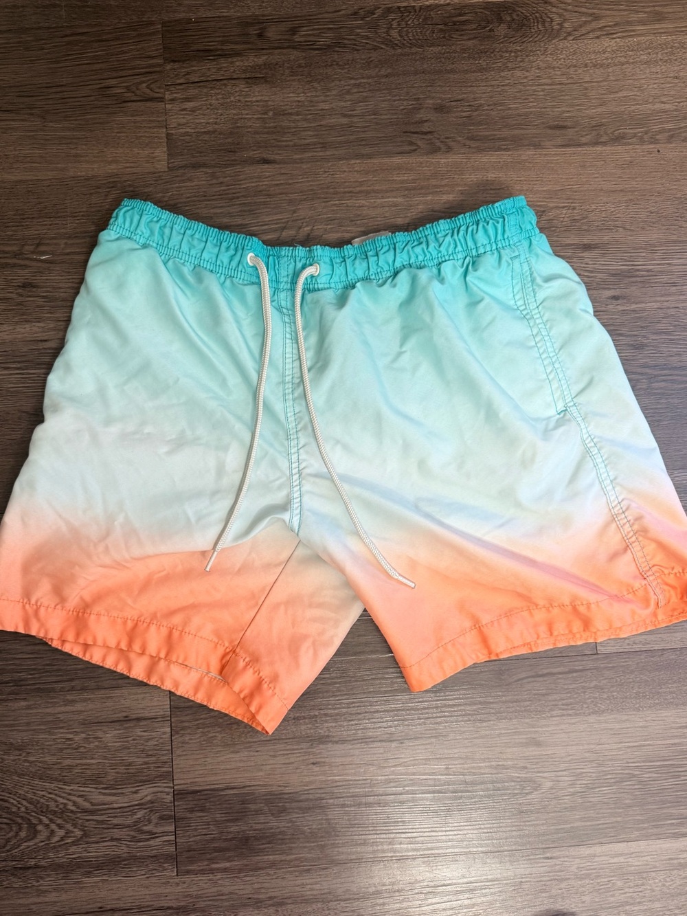 H&M Fade Ombre Aqua to Coral Swim Trunks (Men’s Medium)
